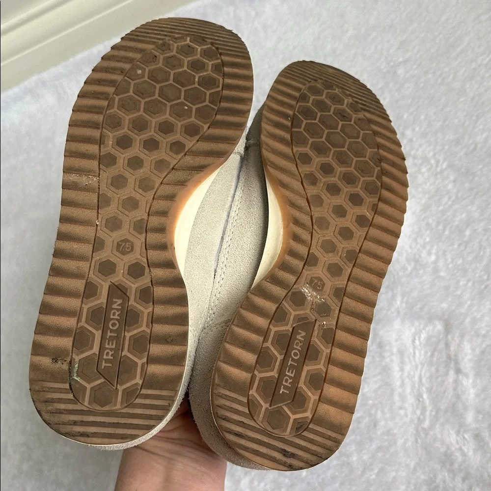 Tretorn Rawlins 2.0‎ Low Top Leather Suede Cream Green Sneakers 7.5 Athleisure